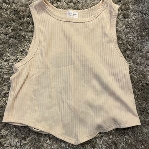 Cativo tan open back tank top